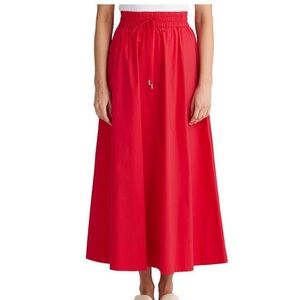 Brave + True Eliza Poplin Drawstring Elastic Pull On Midi Skirt
NWT
